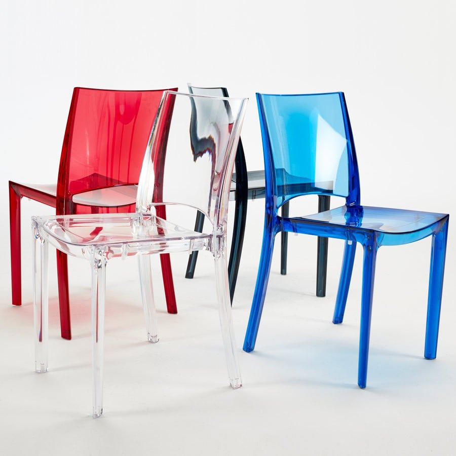 Chaise transparente salle à manger bar empilable BSIDE Grand Soleil  eBay