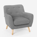 Fauteuil design moderne style nordique en bois et tissu Modesto Remises