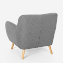 Fauteuil design moderne style nordique en bois et tissu Modesto Réductions