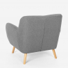Fauteuil design moderne style nordique en bois et tissu Modesto Réductions