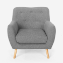 Fauteuil design moderne style nordique en bois et tissu Modesto Offre