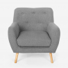 Fauteuil design moderne style nordique en bois et tissu Modesto Offre