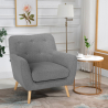 Fauteuil design moderne style nordique en bois et tissu Modesto Vente