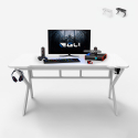 Bureau de jeu ergonomique en carbone avec porte gobelet 160x60cm Sportbot 160 Promotion
