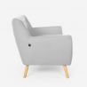 Salon fauteuil canapé 2 places design scandinave en bois et tissu Algot