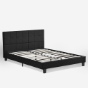 Lit double  en tissu avec sommier à lattes 160x190 Sion 