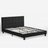 Lit double  en tissu avec sommier à lattes 160x190 Sion 