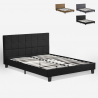 Lit double  en tissu avec sommier à lattes 160x190 Sion Achat
