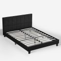 Lit double  en tissu avec sommier à lattes 160x190 Sion 