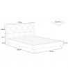 Lit double 2 personnes avec sommier à lattes en tissu 160x190 Nyon 