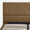 Lit double 2 personnes avec sommier à lattes en tissu 160x190 Nyon Réductions