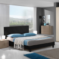 Lit double avec sommier à lattes en tissu 160x190cm Olten Promotion