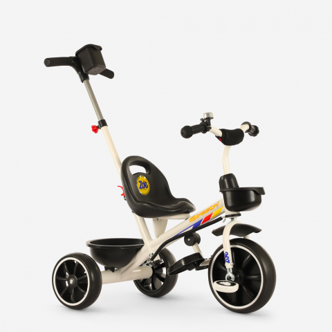 Tricycle pour enfants avec poignée de poussée et panier de rangement Speedy Promotion