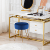 Tabouret rembourré repose-pieds pouf rond en velours design Holoserica Vente