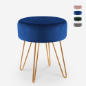 Tabouret rembourré repose-pieds pouf rond en velours design Holoserica Promotion