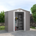 Abri de jardin en tôle galvanisée grise Chalet 213x127x195cm Promotion