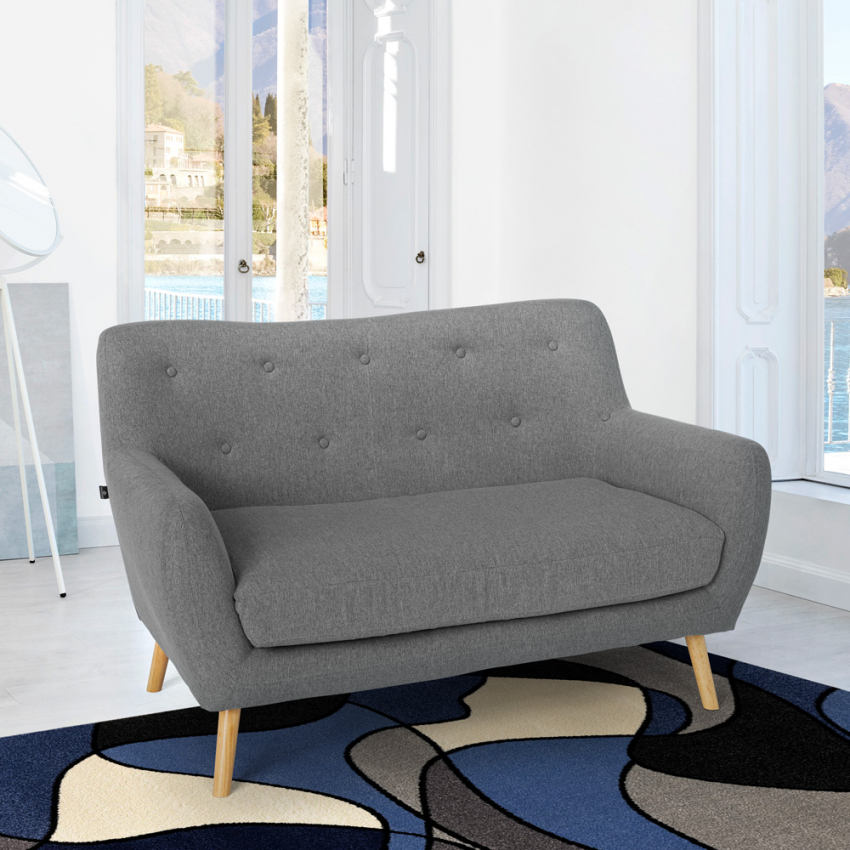 Canapé 2 Places En Tissu Style Scandinave Confortable Moderne Irvine