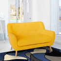 Canapé 2 places en tissu de style scandinave confortable moderne Irvine
