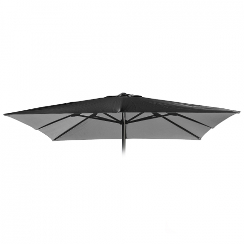 Toile de remplacement pour parasol de jardin 3x3 carré Marte Noir sans lambrequin