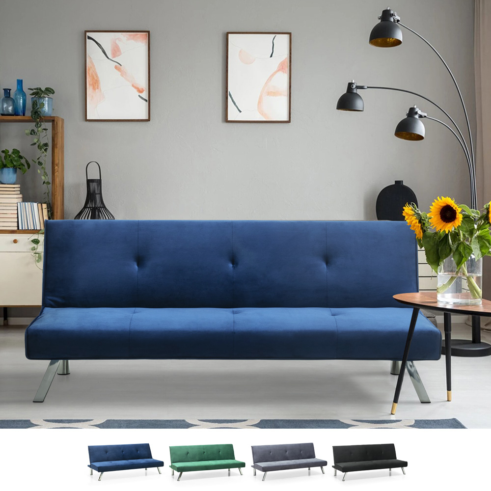 Canapé convertible 2 places inclinable design velours tissu Probatus