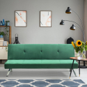 Canapé convertible 2 places inclinable design velours tissu Probatus 