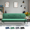 Canapé convertible 2 places inclinable design velours tissu Probatus 