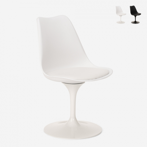 Chaise pivotante au design Tulipan coussin salon bureau restaurant Lupas Promotion