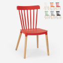 Chaise de cuisine restaurant extérieur design moderne en polypropylène bois Lys 
