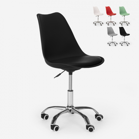 Chaise de bureau design pivotant réglables en hauteur avec roues Octony Promotion