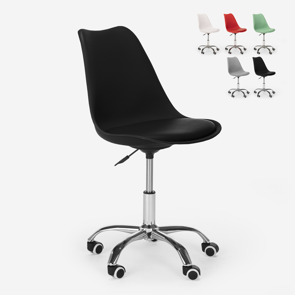 Chaise de bureau design pivotant réglables en hauteur avec roues Octony