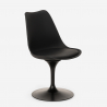 table ronde 120cm effet marbre design Tulipane + 4 chaises modernes paix 