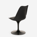 table ronde 120cm effet marbre design Tulipane + 4 chaises modernes paix 