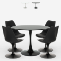 table ronde 100cm + 4 chaises Tulipane de style scandinave moderne ross Promotion