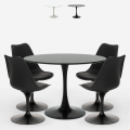 table ronde 100cm + 4 chaises Tulipane de style scandinave moderne ross Promotion