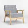 Fauteuil scandinave en bois design vintage avec accoudoirs Hage 