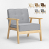 Fauteuil scandinave en bois design vintage avec accoudoirs Hage Vente