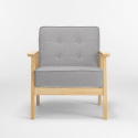 Fauteuil scandinave en bois design vintage avec accoudoirs Hage 