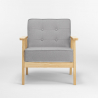Fauteuil scandinave en bois design vintage avec accoudoirs Hage 