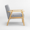 Fauteuil scandinave en bois design vintage avec accoudoirs Hage 