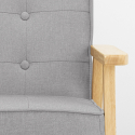 Fauteuil scandinave en bois design vintage avec accoudoirs Hage 