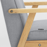Fauteuil scandinave en bois design vintage avec accoudoirs Hage 