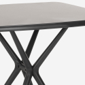 Table carré noir 70x70 + 2 chaises design Moai Black Choix