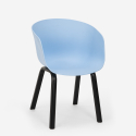 Table ronde noire design 80cm + 2 chaises Oden Black Achat