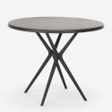 Table ronde noire design 80cm + 2 chaises Oden Black 