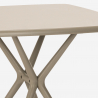 Table carrée beige 70x70cm + 2 chaises design moderne Roslin 