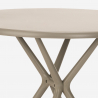Table design ronde 80 cm beige + 2 chaises design Oden 