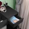 Coiffeuse table de maquillage noire avec tiroir et miroir Nicole Black Réductions
