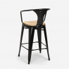 tabouret de bar et cuisine design industriel style steel wood back light 
