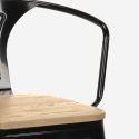 tabouret de bar et cuisine design industriel style steel wood back light 