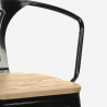 tabouret de bar et cuisine design industriel style steel wood back light 